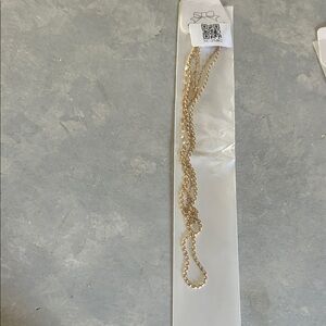 Gold Beaded Station Necklace - Women's Jewelry